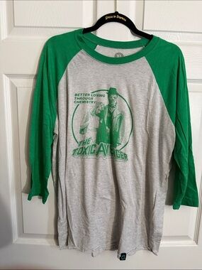 Roma White Tee with Green Trim and Logo Print